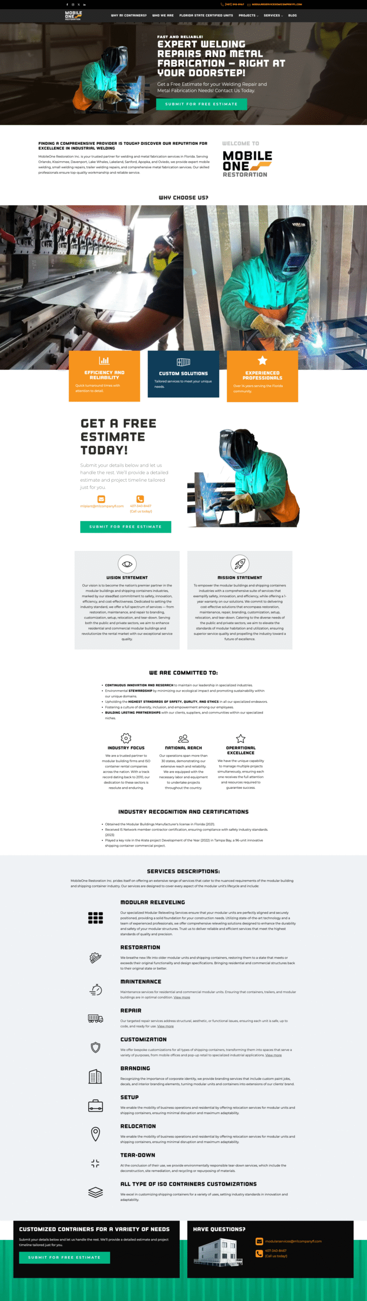 Página de captación: fabricación