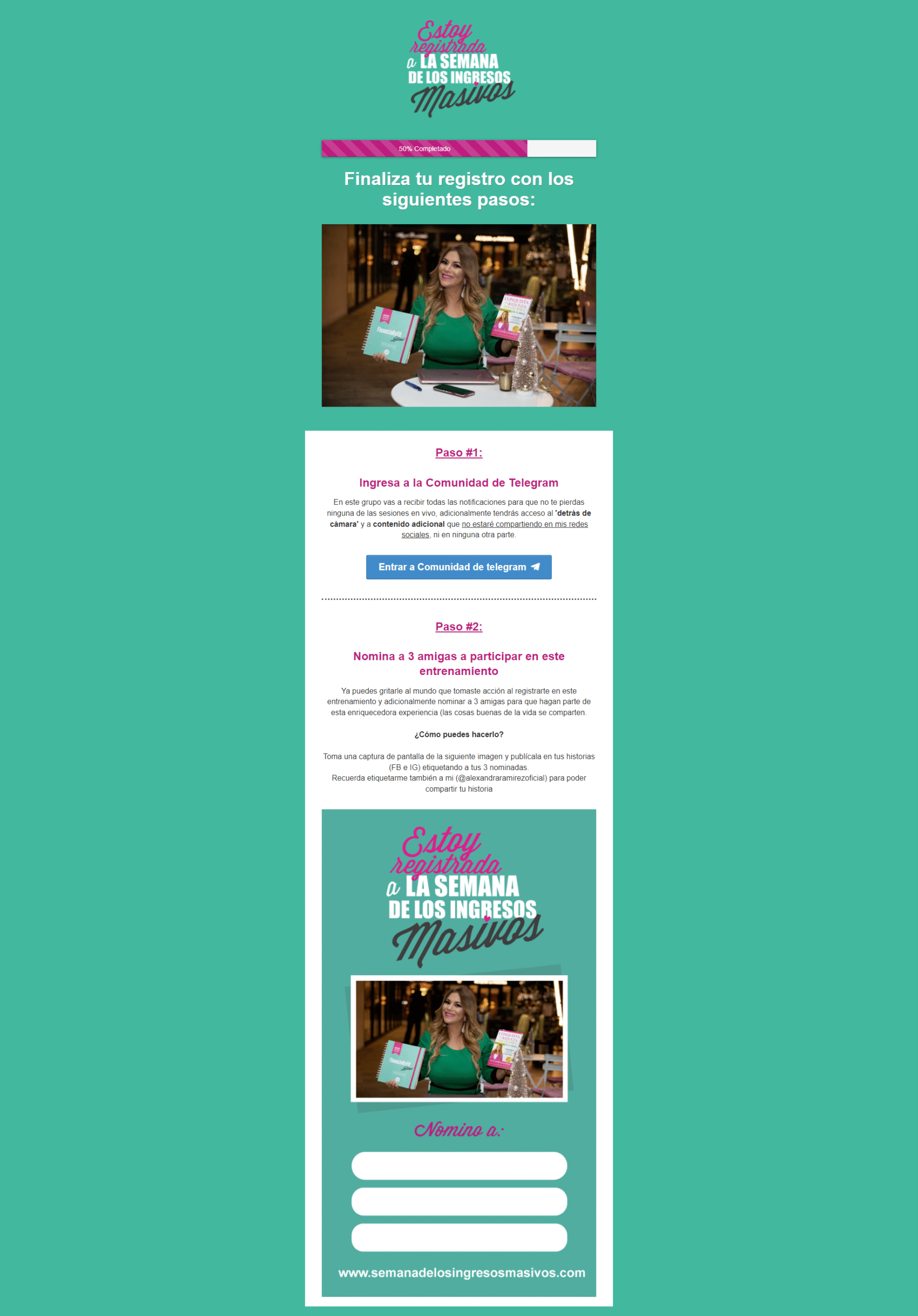 Página de Confirmación y Activación de Registro